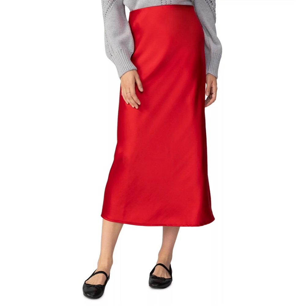 Sanctuary Red Slip Midi Skirt. Size S.